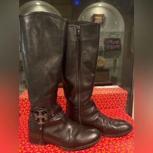 Tory Burch Black Afrikan Leather Boot Size 8.5